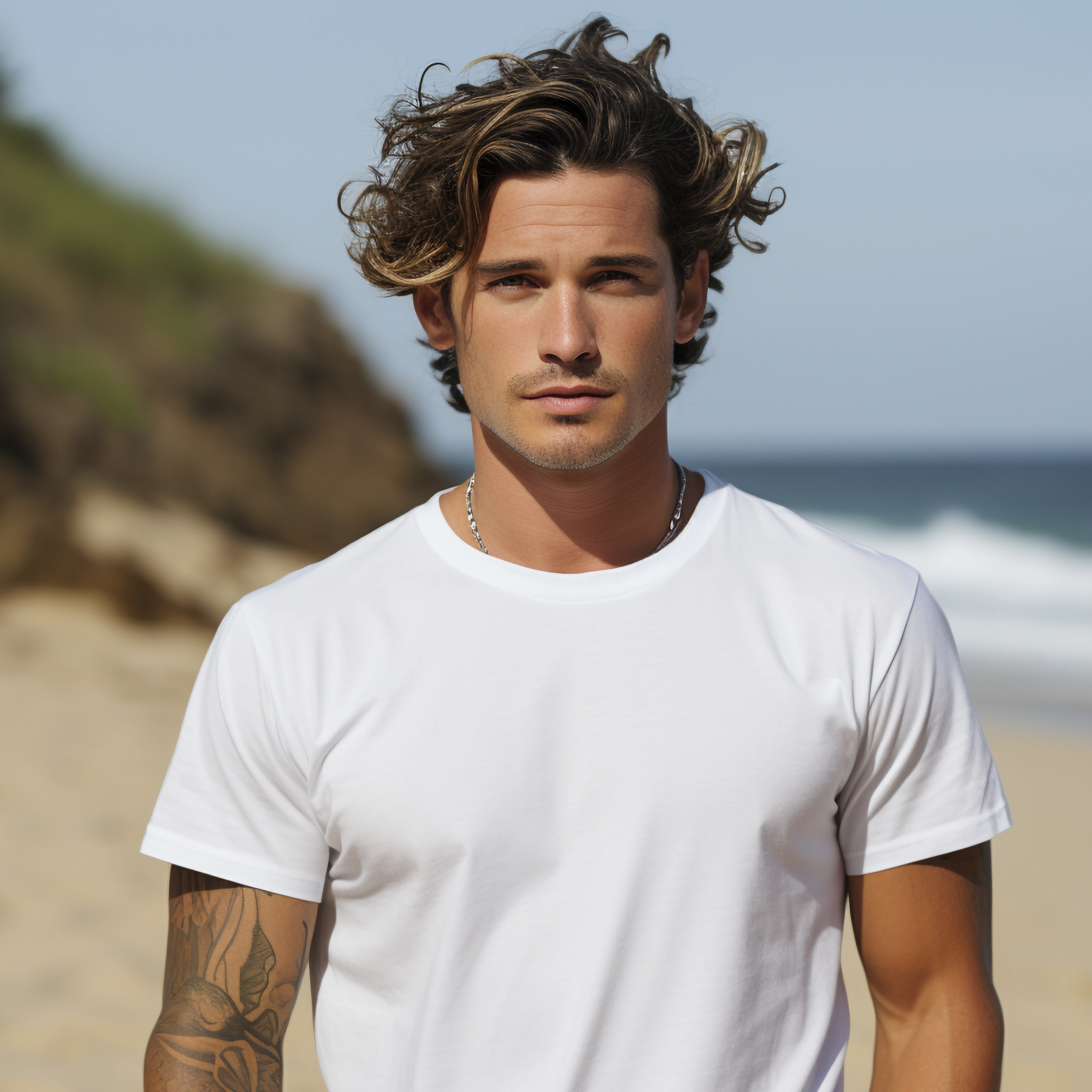 Handsome Man in a white shirt
