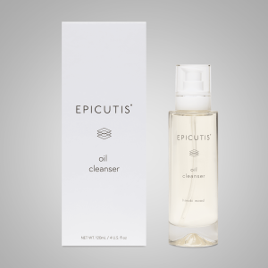 A picture of the Epicutis Oil cleanser and the box that it comes in